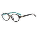 [11215] PL-WW025 Kacamata Retro Oval Bingkai Kecil Y2K Style Modis Unisex Anti-UV (PL-WW025-Leopard/Clear)