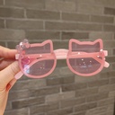 [11224] PL-MX016A Kacamata Anak Model Kucing Imut Fashion Imut dengan Aksen Pita (PL-MX016A-Pink)