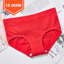 [11229] W-CD001 Celana Dalam Wanita Briefs Elastis Seamless Mid Waist Bahan Katun CD01 Pakaian Dalam (A-W-CD001-18 Red)