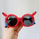 [11247] PL-H048A Kacamata Hitam Anak Motif Kartun Pikachu Lucu Kid's Sunglasses Anti UV (PL-H048A-Red)