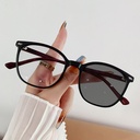 [11272] PL-ARPT008 Kacamata Photocromic Gaya Retro Frame Kayu Bingkai Persegi Untuk Pria Dan Wanita (PL-ARPT008-Black/Red)