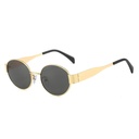 [11234] M-MX003 Kacamata Fashion Metal Lensa Oval Anti-UV Protection Premium (M-MX003-Black/Gold)