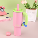 [11306] BM-S002 Botol Minum Tumbler Stainless Steel Lucu Viral Tahan Panas dan Dingin 1200 ML (BM-S002-Pink)