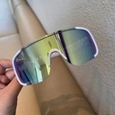 [11437] PL-MX018 Kacamata Sepeda Viral Anti UV Kacamata Hitam Besar Sporty Sunglasses Pria Wanita (PL-MX018-White/Green)