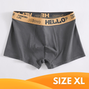 [10134] P-CD006 Boxer Pakaian Dalam Pria Dewasa Fashion Men Hello On Me Cook High Quality Remaja Jumbo Bahan Katun Lembut (P-CD006-Dark Grey XL)