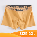 [10139] P-CD006 Boxer Pakaian Dalam Pria Dewasa Fashion Men Hello On Me Cook High Quality Remaja Jumbo Bahan Katun Lembut (P-CD006-Yellow 2XL)
