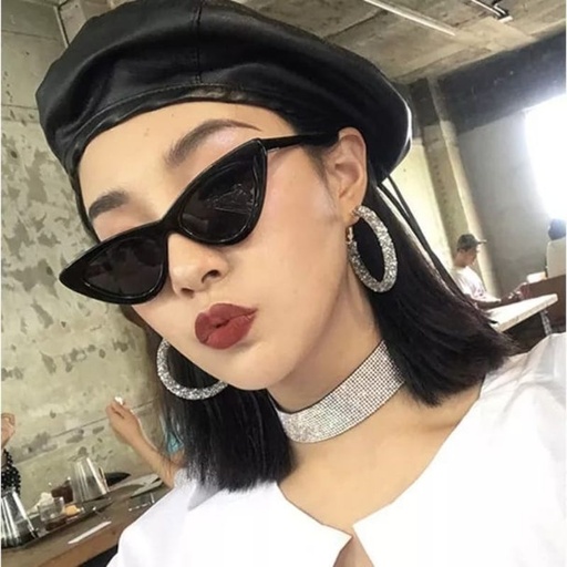 PL-H008 Korean Fashion Segitiga Mata Kucing Kacamata Hitam Wanita/Pria Sunglasses MK02