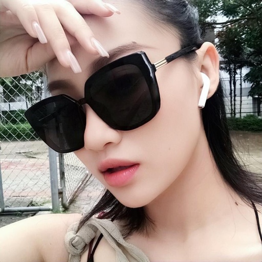 PL-H011 Kacamata INS Fashion Oversized Square Kacamata Hitam Wanita/Pria