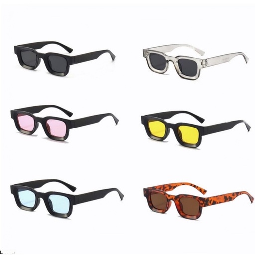PL-WW005 Kacamata Hitam UV400 Bingkai Kecil Persegi Gaya Vintage Untuk Pria Dan Wanita