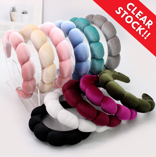 BD-A001 Bando Shell Busa Tebal Jumbo Fluffy Empuk Polos Bandana Cloud Style Gaya Korea Fashion Head Band Aksesoris Rambut Wanita