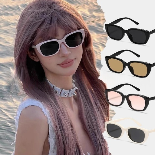 PL-H038 Kacamata Hitam Fashion Retro Uv Protection Sunglasses Gaya Casual Trendy
