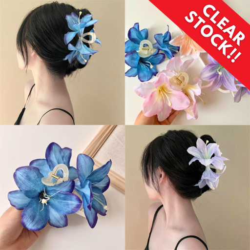 JR-A012 Jepit Rambut Bunga Amaryllis Elegan Jepitan Rambut Korea Fashion Floral Hairpin