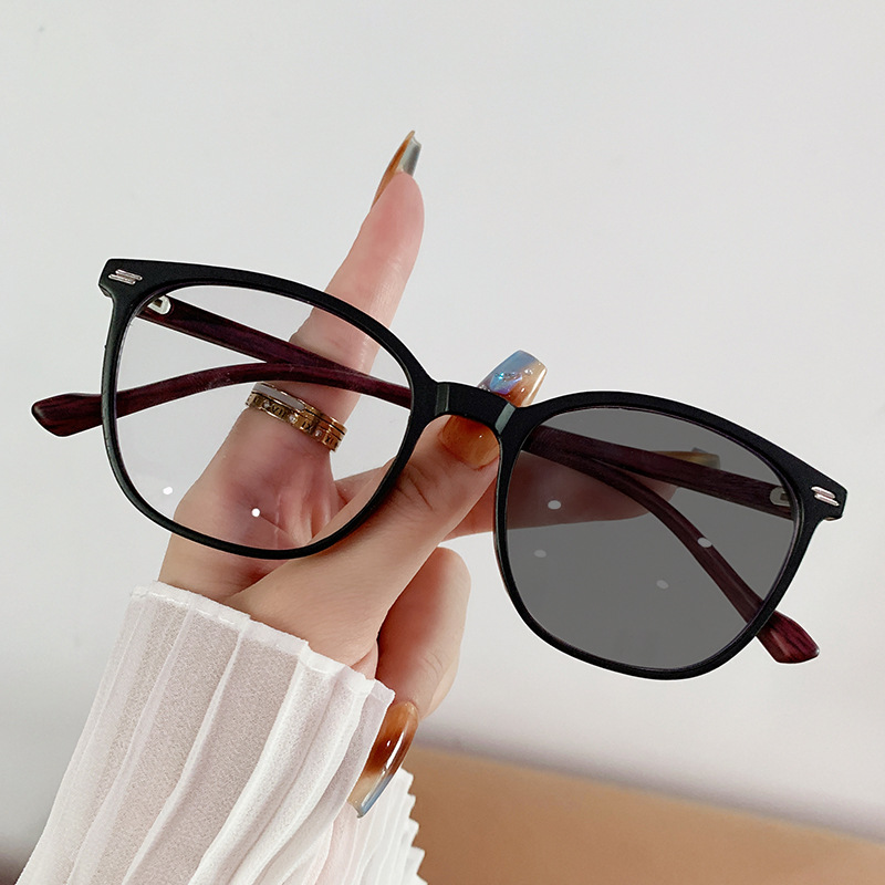 PL-ARPT008 Kacamata Photocromic Gaya Retro Frame Kayu Bingkai Persegi Untuk Pria Dan Wanita