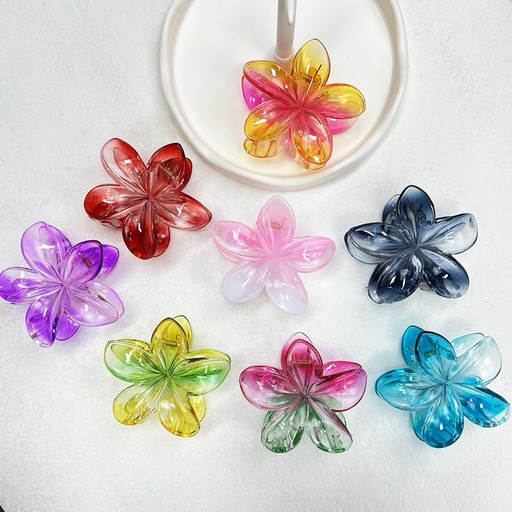 JR-A015 Jepit Rambut Bunga Kamboja Bali Aksesoris Jedai Korean Style Motif Transparan Bahan Akrilik