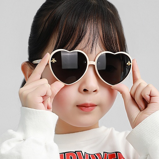 PL-MX017A Kacamata Fashion Anak Perempuan Model Hati Stylish Anti Silau Anti UV