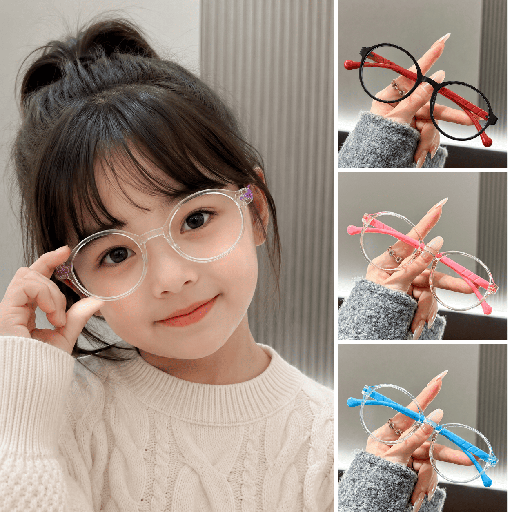 PL-AR026A Kacamata Anak Anti Radiasi New Style Silicone Flat Glasses for Boys and Girls