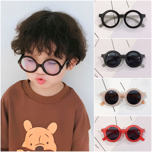 PL-WW028A Kacamata Anak Lensa Hitam dan Bening Model Frame Bulat