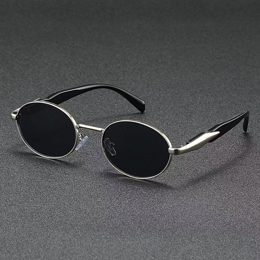 M-MX004 Kacamata Hitam Oval Anti UV400 Frame Logam High-End Fashion Wanita Pria