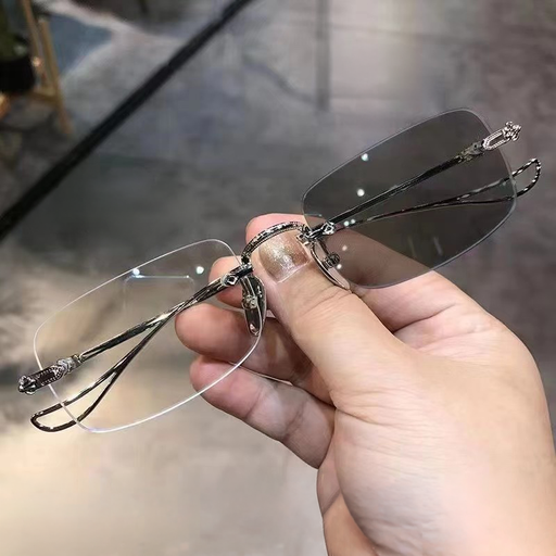 M-ARPT015 Kacamata Photocromic Frameless Color-Changing Glasses Women's Anti-Blue Light