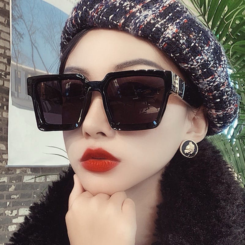 PL-H015 Kacamata Hitam Korean Gaya Wanita Square Frame Kacamata Mata Wanita UV Protection