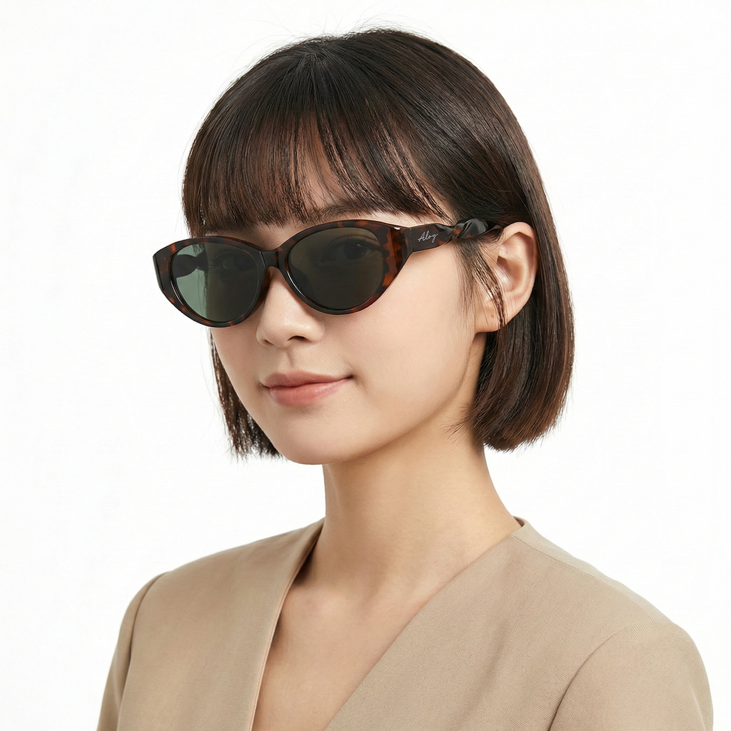 PL-H032-P1 Kacamata Premium Eksklusif Cat Eye Modis - Retro Chic Anti UV400 Desain Elegan