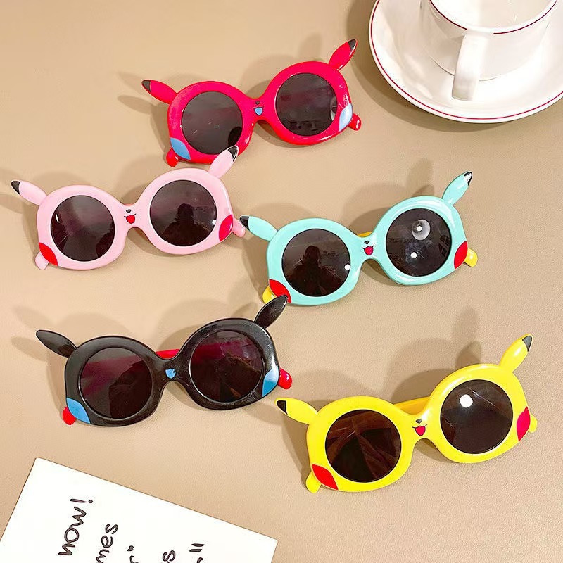 PL-H048A Kacamata Hitam Anak Motif Kartun Pikachu Lucu Kid's Sunglasses Anti UV