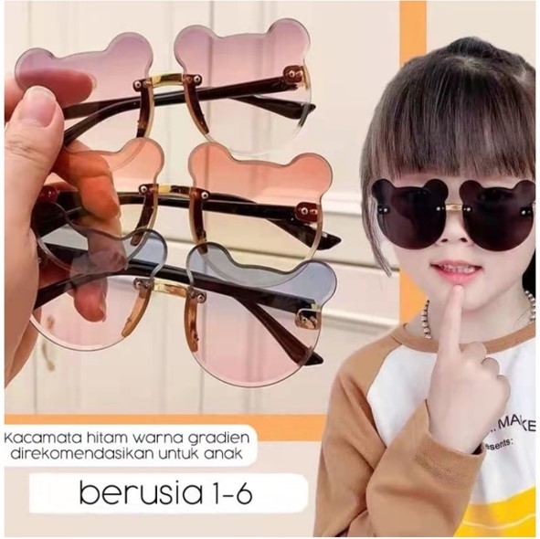 PL-MX001A Kacamata Beruang Hitam Untuk Bayi Usia 0-8 Tahun Kacamata Anak/Bayi A3