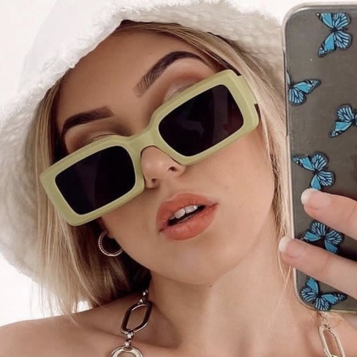 PL-H018 Kacamata Hitam UV400 Bentuk Persegi Panjang Gaya Retro Untuk Wanita/Pria