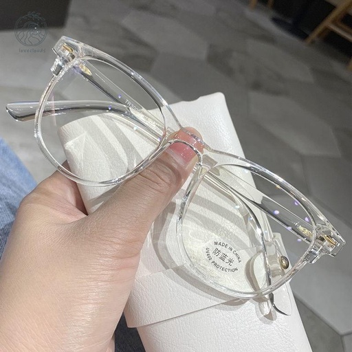 PL-AR010 Kacamata Transparan Anti Radiasi Wanita Kacamata Korea Wanita Fashion Retro Bentuk Kotak Eyeglasses P